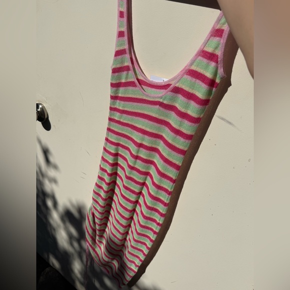 White Fox -Thinking 'Bout You Lately Mini Dress Watermelon Stripe- SM - Picture 11 of 12
